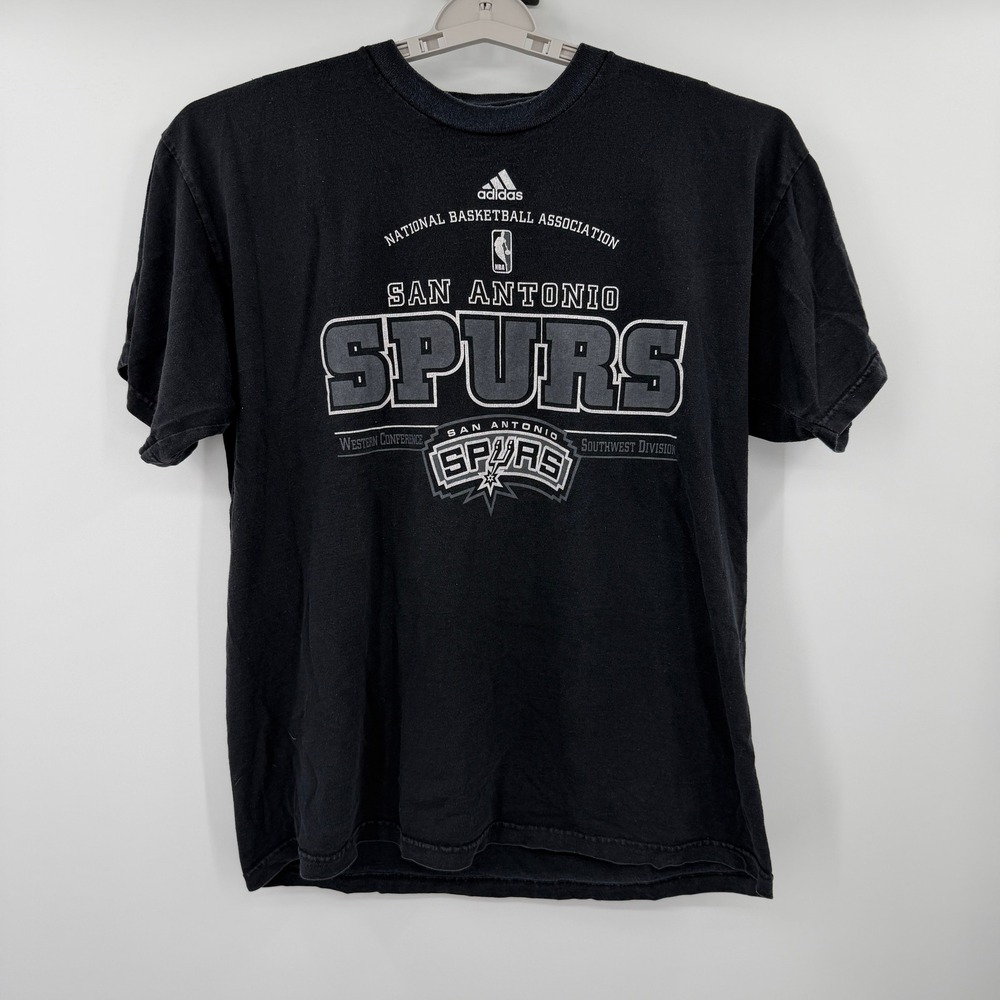 Vintage Adidas San Antonio Spurs 2006-2007 NBA Roster Tee Mens XL Black Duncan
